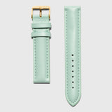 Green leather strap - for women's watches - Gold buckle - 18 mm - Kraek