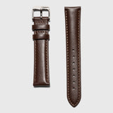 Brown leather strap - for women's watches - silver buckle - 18 mm - Kraek