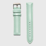 Green leather strap - for women's watches - silver buckle - 18 mm - Kraek