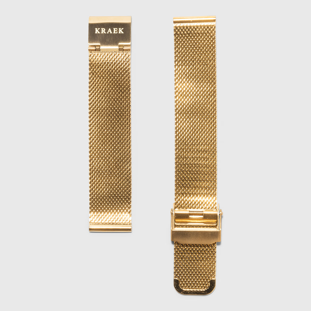 women's mesh strap convertible - gold color - 18 mm - Kraek