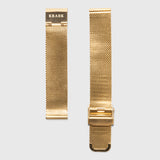 gold steel mesh strap - for women's watches - gold buckle - 18 mm - Kraek