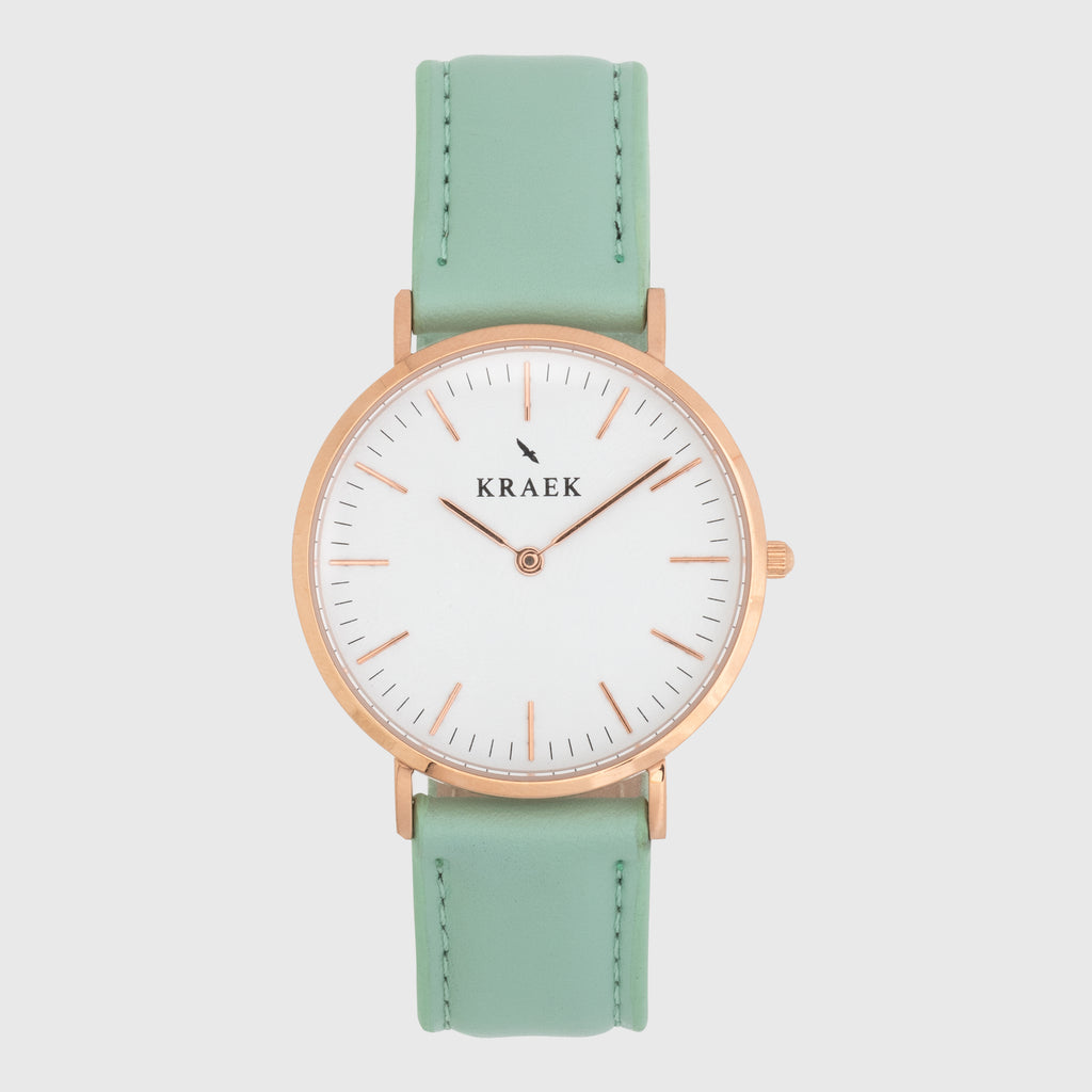 Svelte/Elvira Collection - size green leather strap - 18mm