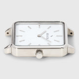 Silver square case women's watch with with dial