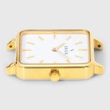 Gold square case women's watch with white dial - Kraek