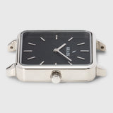 Silver square case - women's watch - black dial - Kraek