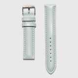 Mint leather strap - for women's watches - Silver buckle - 18 mm
