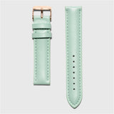 green leather strap - for women's watches - rose gold buckle - 16 mm - Kraek